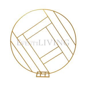 Gold metal round geometric frame | H180